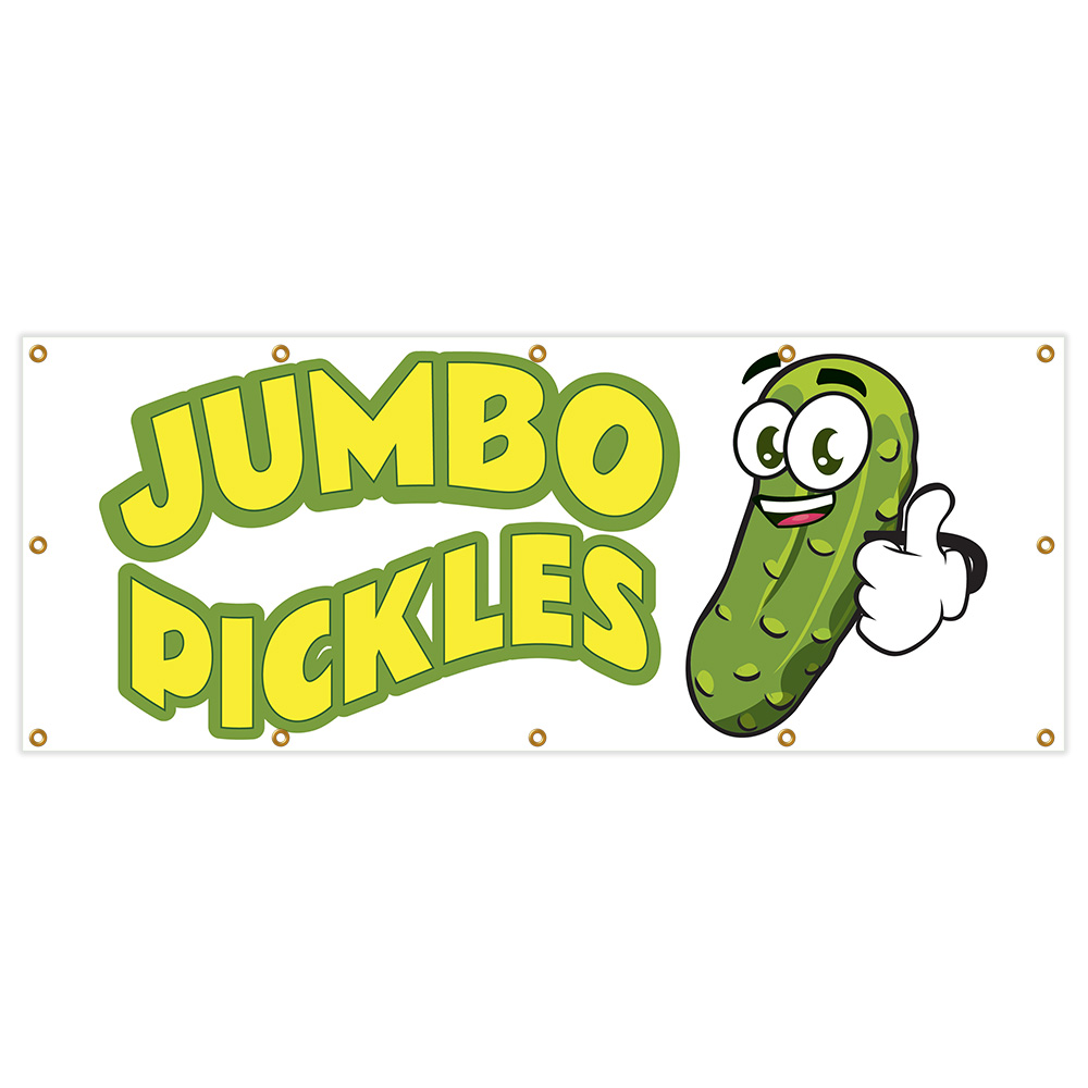 Big Dill Pickles Banner 48 x 120 Heavy Duty 13 oz Vinyl Banners with Grommets Single Sided Big Dill Pickles Banner 48 x 120 Heavy Duty 13 oz Vinyl Banners with Grommets Single Sided